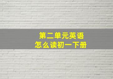 第二单元英语怎么读初一下册