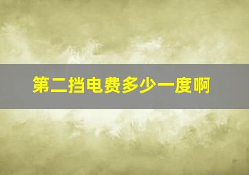 第二挡电费多少一度啊