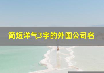 简短洋气3字的外国公司名