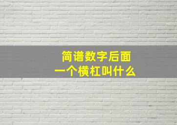 简谱数字后面一个横杠叫什么