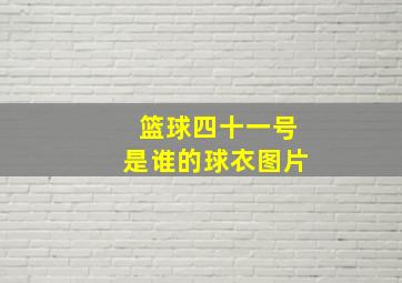 篮球四十一号是谁的球衣图片