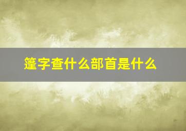 篷字查什么部首是什么