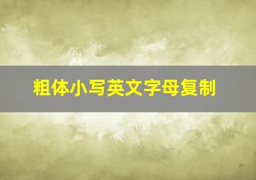 粗体小写英文字母复制