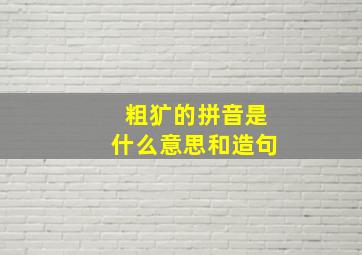 粗犷的拼音是什么意思和造句