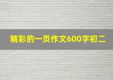 精彩的一页作文600字初二