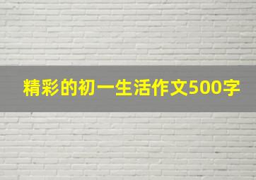 精彩的初一生活作文500字