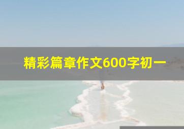 精彩篇章作文600字初一