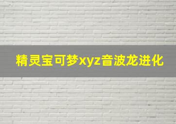 精灵宝可梦xyz音波龙进化