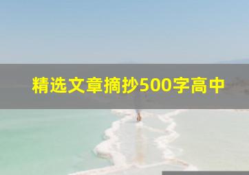 精选文章摘抄500字高中