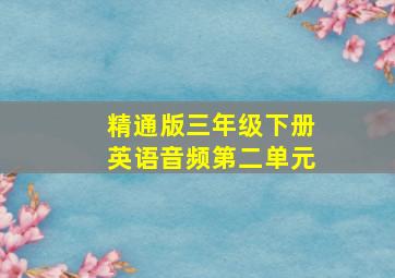 精通版三年级下册英语音频第二单元