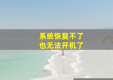 系统恢复不了也无法开机了