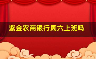 紫金农商银行周六上班吗