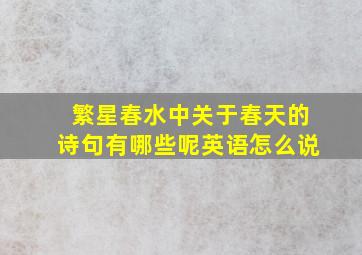 繁星春水中关于春天的诗句有哪些呢英语怎么说