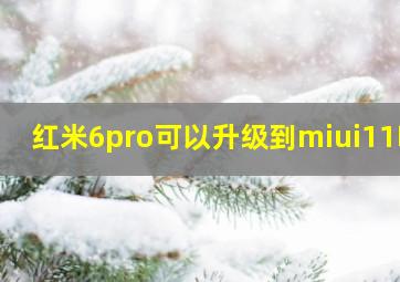 红米6pro可以升级到miui11吗