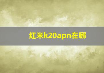 红米k20apn在哪