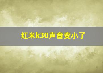 红米k30声音变小了