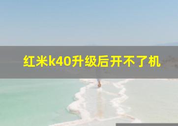 红米k40升级后开不了机