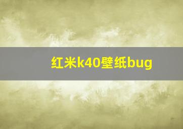 红米k40壁纸bug