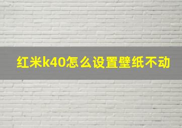 红米k40怎么设置壁纸不动