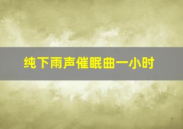 纯下雨声催眠曲一小时