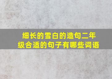 细长的雪白的造句二年级合适的句子有哪些词语