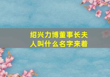 绍兴力博董事长夫人叫什么名字来着