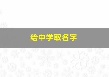 给中学取名字