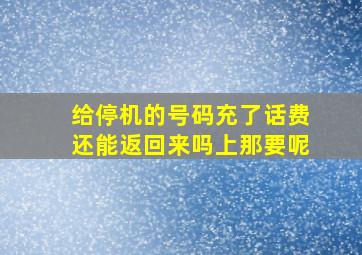 给停机的号码充了话费还能返回来吗上那要呢