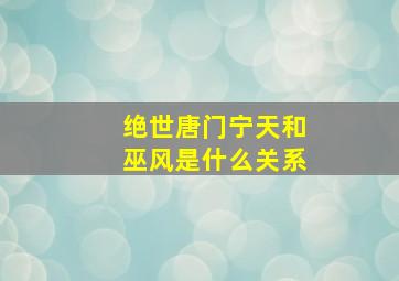 绝世唐门宁天和巫风是什么关系