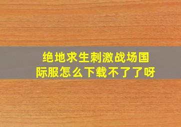 绝地求生刺激战场国际服怎么下载不了了呀