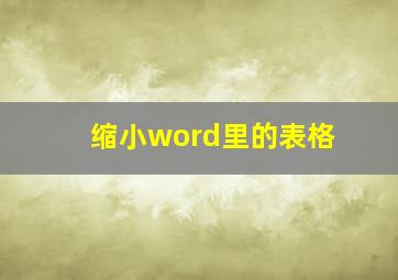 缩小word里的表格