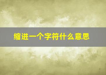 缩进一个字符什么意思