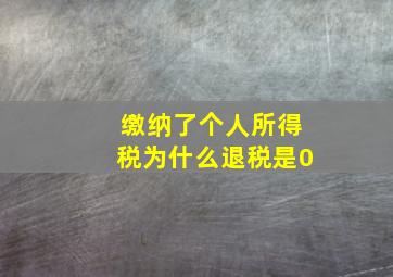 缴纳了个人所得税为什么退税是0