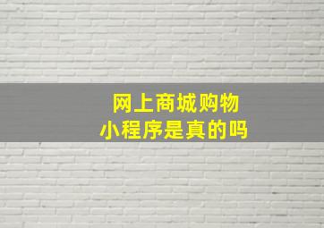 网上商城购物小程序是真的吗