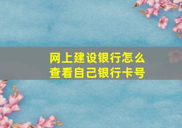 网上建设银行怎么查看自己银行卡号