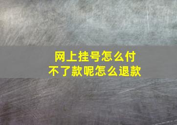 网上挂号怎么付不了款呢怎么退款