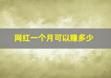 网红一个月可以赚多少