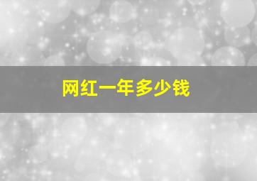 网红一年多少钱