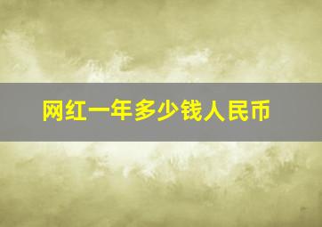 网红一年多少钱人民币