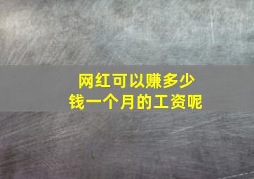 网红可以赚多少钱一个月的工资呢