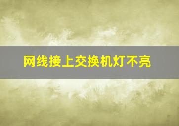 网线接上交换机灯不亮