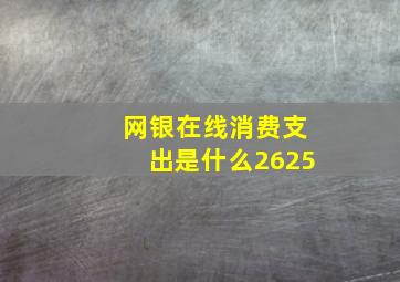 网银在线消费支出是什么2625