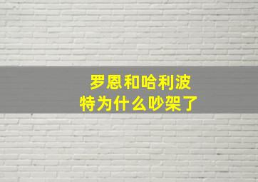 罗恩和哈利波特为什么吵架了