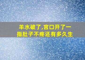 羊水破了,宫口开了一指肚子不疼还有多久生