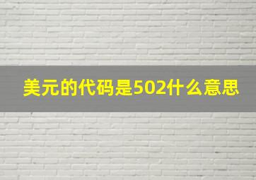 美元的代码是502什么意思