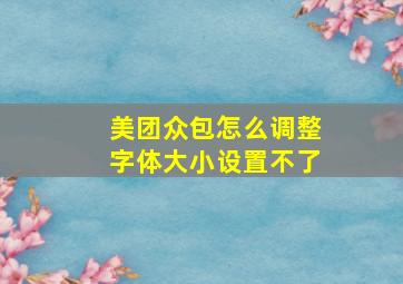 美团众包怎么调整字体大小设置不了