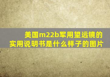 美国m22b军用望远镜的实用说明书是什么样子的图片