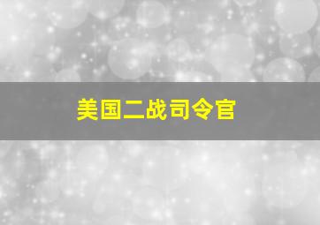 美国二战司令官