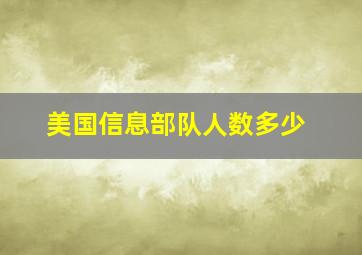 美国信息部队人数多少