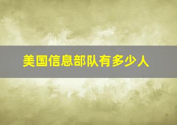 美国信息部队有多少人